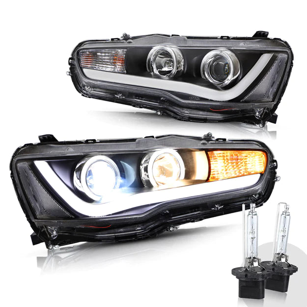 VLAND LED Projector Headlights for Mitsubishi Lancer EVO X 2008-2018 with Dynamic Turn Signal