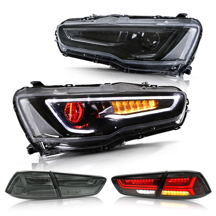 VLAND LED Headlights+Taillights For Mitsubishi Lancer 2008-2017