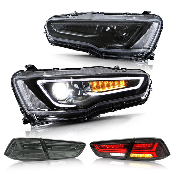 VLAND LED Headlights+Taillights For Mitsubishi Lancer 2008-2017