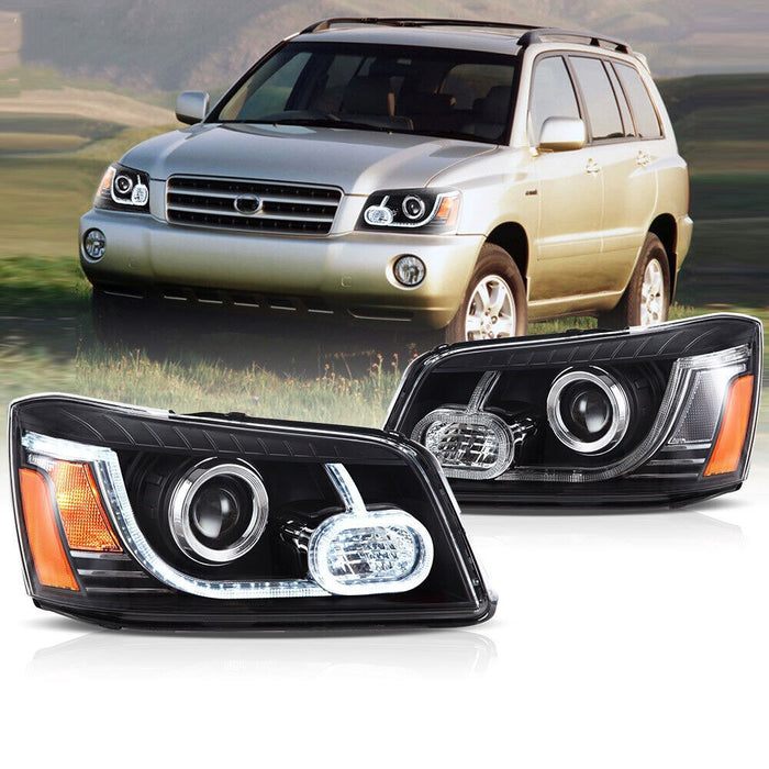 VLAND Projector Headlights for Toyota Highlander 2001-2007 1st Gen XU20 (Fit For US Models)