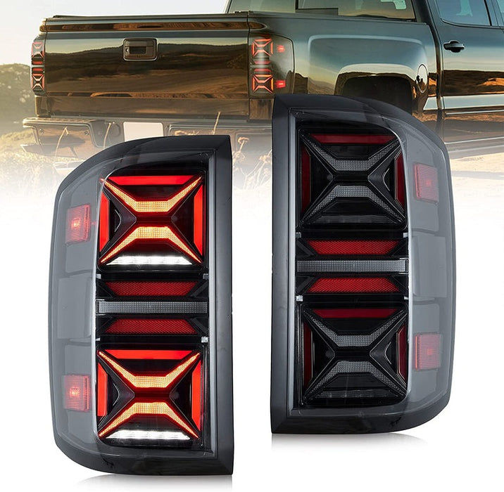 VLAND LED Tail Lights For Chevrolet Silverado 1500 2014-2018 2500HD/ 3500HD 2015-2018 GMC Sierra 3500HD Dually Models 2015-2019