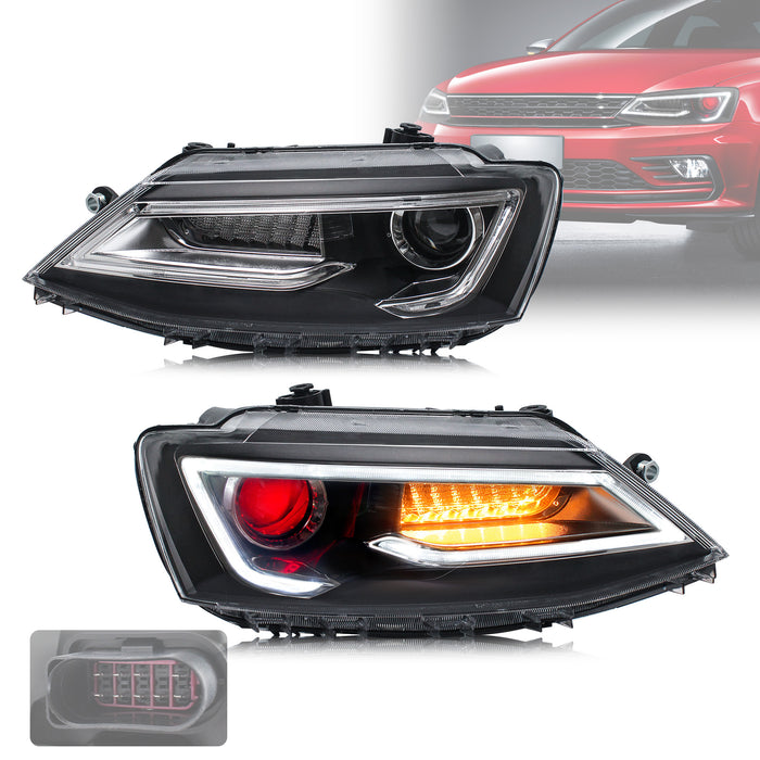 VLAND Dual Beam Headlights Fit for Volkswagen Jetta/Sagitar 2012-2018(NOT FOR GLI)