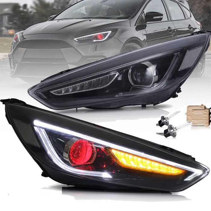 VLAND LED Headlights With Demon Eyes And D2S LED Bulbs For Ford Focus 2015-2018