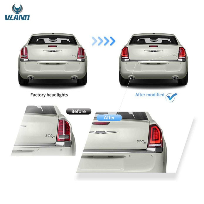 VLAND Full LED taillights Compatible with Chrysler 300 2011-2014 2nd Gen LD / Lancia Thema 2011–2014