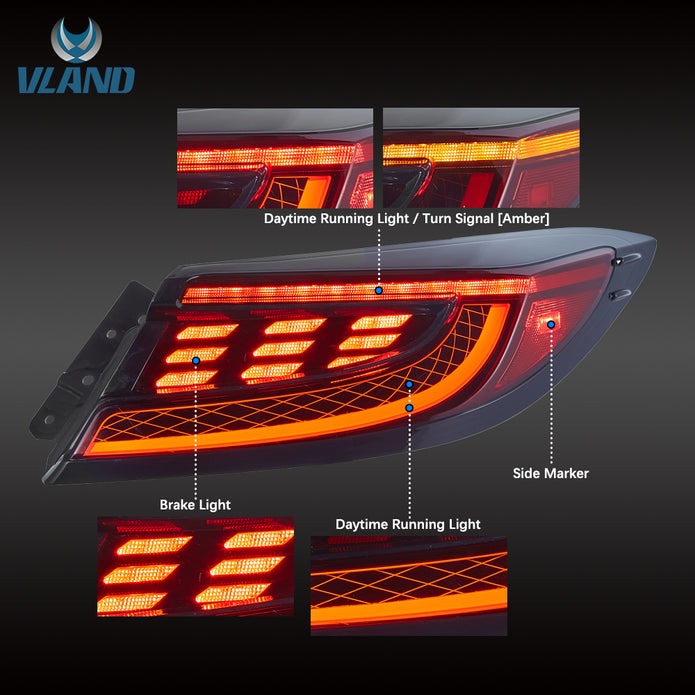 VLAND Full LED Tail Lights for Toyota GR86 Subaru BRZ 2nd Gen ZN8/ZD8 2021-2024