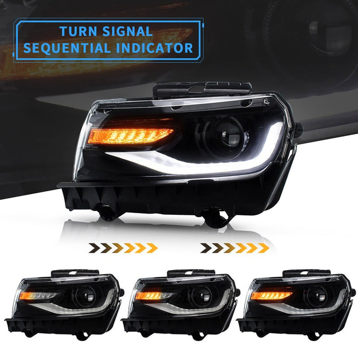 VLAND Dual Beam Headlights For Chevrolet Chevy Camaro 2014-2015