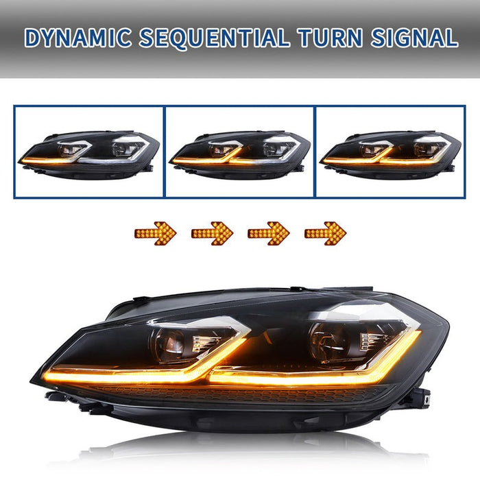 VLAND Full LED Headlights for Volkswagen VW Golf 7.5/ MK7.5 2017-2021