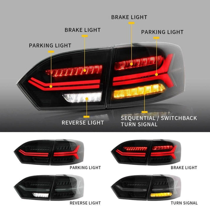 VLAND LED Taillights for Volkswagen Jetta MK6 2011-2018 Sedan 6th Gen / Sagitar 2012-2018