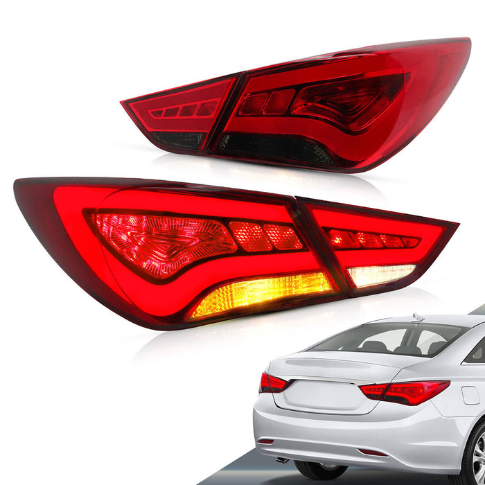 VLAND Full LED Tail Lights For Hyundai Sonata 6th Gen Sedan 2011-2014 ABS, PMMA, GLASS Material