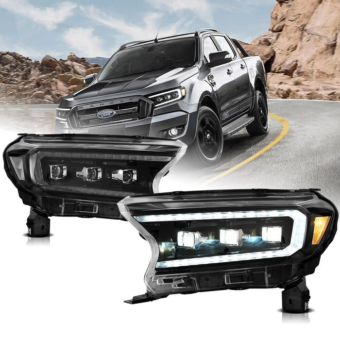 VLAND LED Projector Headlights For 2015-2022 Ford Ranger Start UP Animation DRL(For International Version)