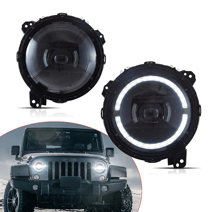 VLAND Full LED Headlights For 2018-2023 Jeep Wrangler JL JLU JT Rubicon (Only fit JL Models with 9 inch headlights)