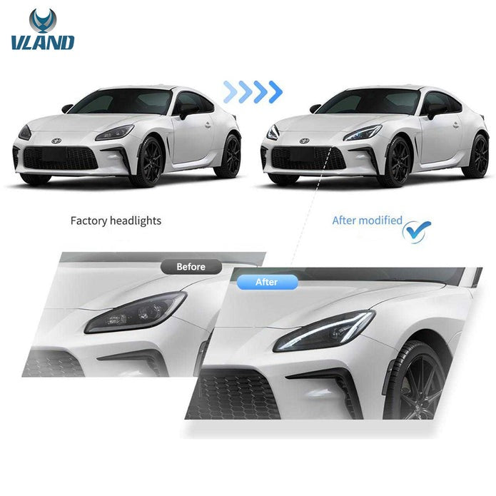 VLAND LED Headlights For Toyota GR86 2021-2024 ZN8 2nd Gen / Subaru BRZ 2021-2024 ZD8 2n Gen