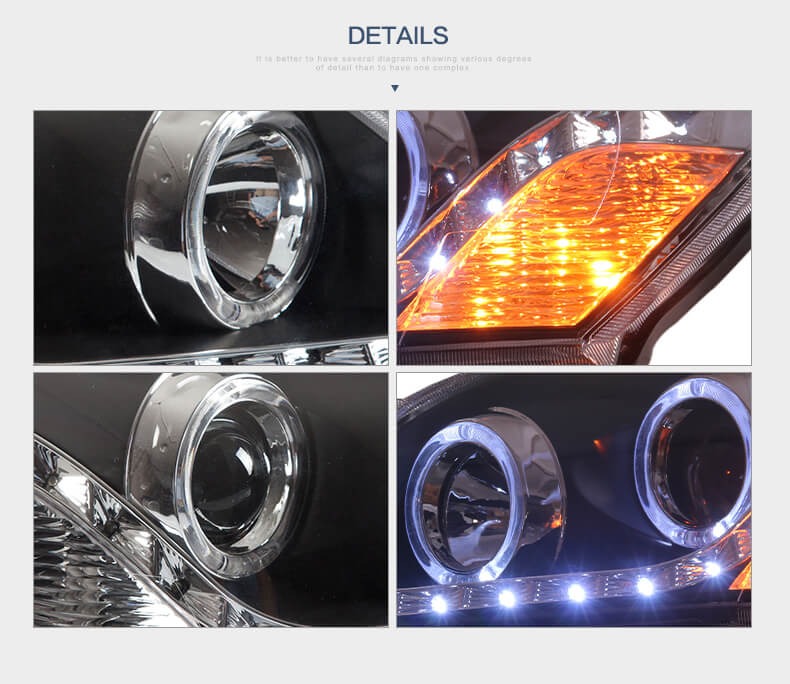 VLAND Projector Headlights For Toyota Yaris Sedan Only 2007-2012 2nd Gen XP90 (Bulbs Not Included)