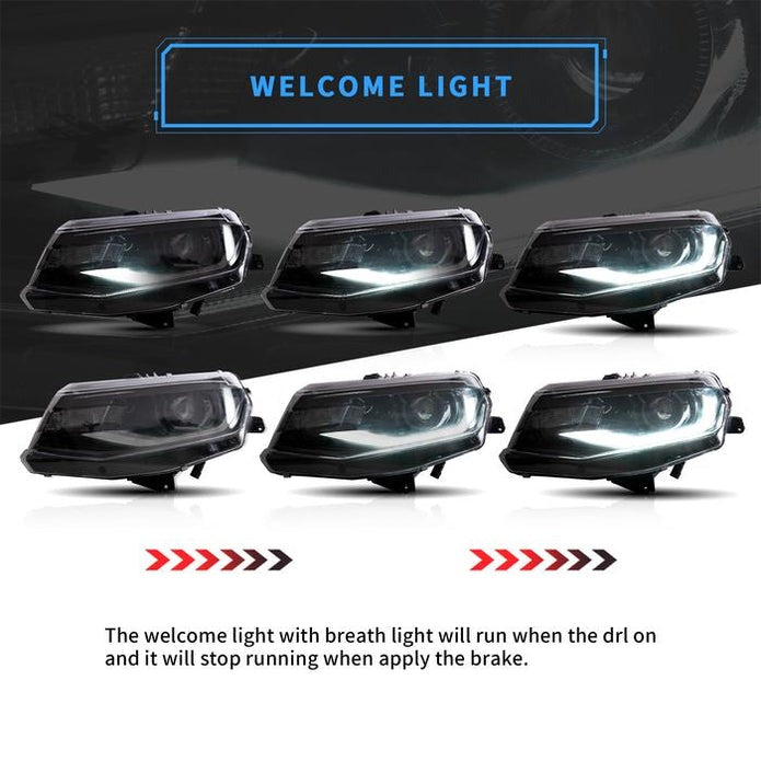 VLAND LED Projector Headlights For Chevrolet / Chevy Camaro LT SS RS ZL LS 2016-2018