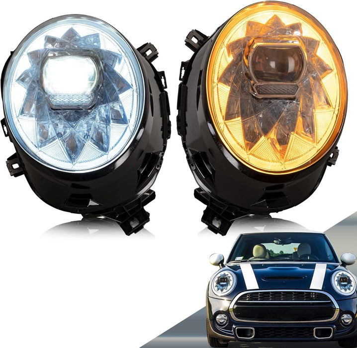 VLAND LED Headlights For BMW Mini Cooper F55 F56 Hatch 2014-2023 F57 Convertible 2015-2023 MK3 w/Sequential Indicator