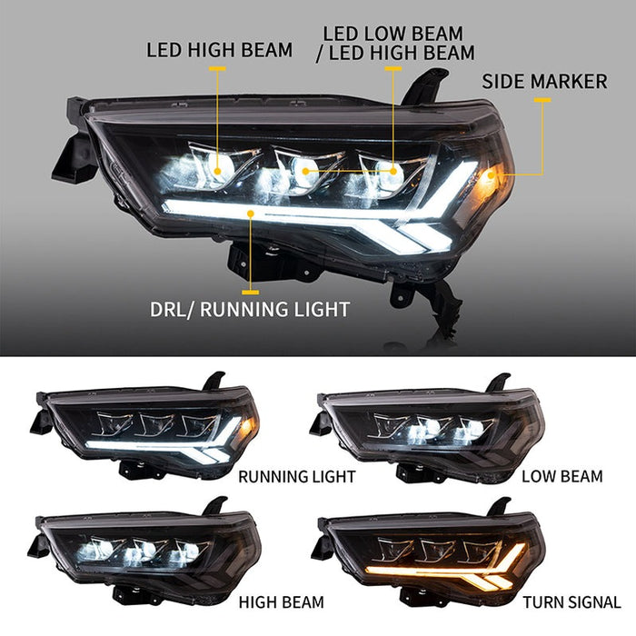 VLAND LED Projector Headlights For 2014-2020 Toyota 4Runner (Not For 2021)