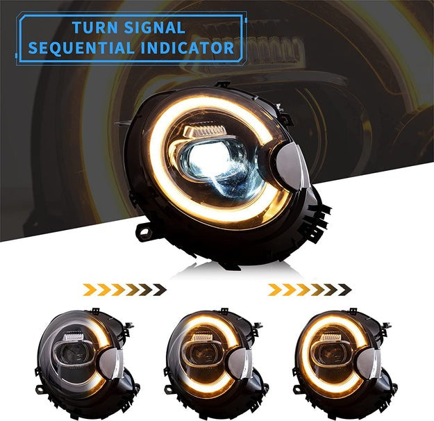 VLAND LED Projector Headlights For BMW Mini Cooper 2007-2013 R55 R56 R57 R58 R59 With Dynamic Animation[In Stock]