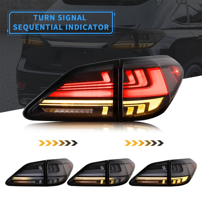 VLAND Full LED Tail Lights For Lexus RX 270/330/350/450H 2009-2014 With Start-up Animation