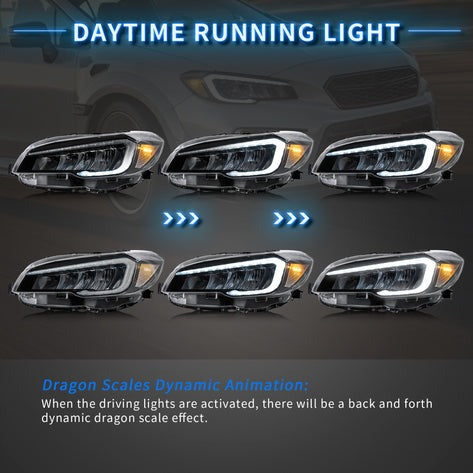 VLAND LED Headlights Compatible For Subaru WRX 2015-2021 With Startup Animation