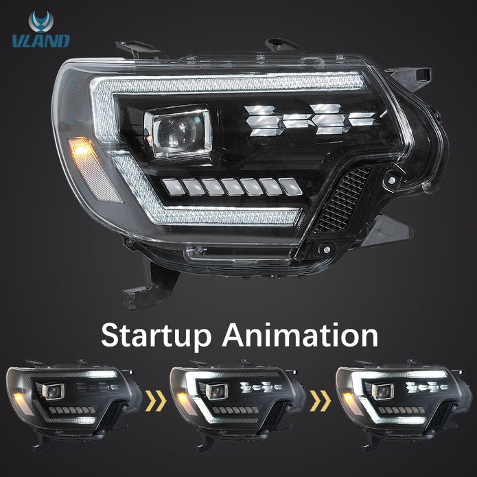 VLAND Full LED Headlights For Toyota Tacoma 2012-2015 With Dynamic Animation