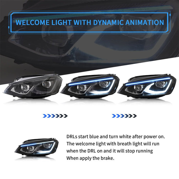 VLAND Full LED Headlights For Volkswagen VW Golf 7 / MK7 2014-2017 (NOT fit for Golf GTI and Golf R models)