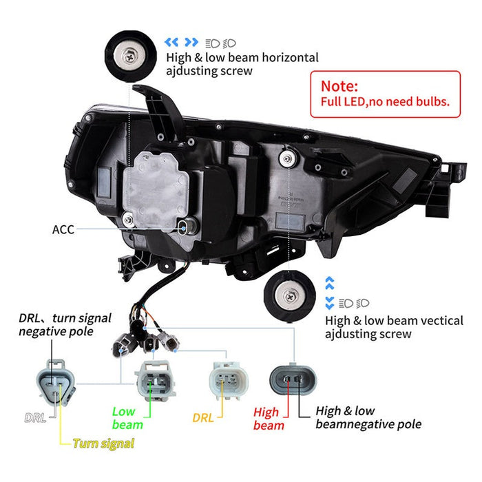 VLAND Full LED Headlights For Toyota 4Runner 2014-2023 with Dynamic DRL