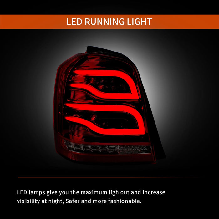 VLAND LED Taillights Fit For 2001-2007 Toyota Highlander With Reverse Running Brake Turning Function Rear Lamps