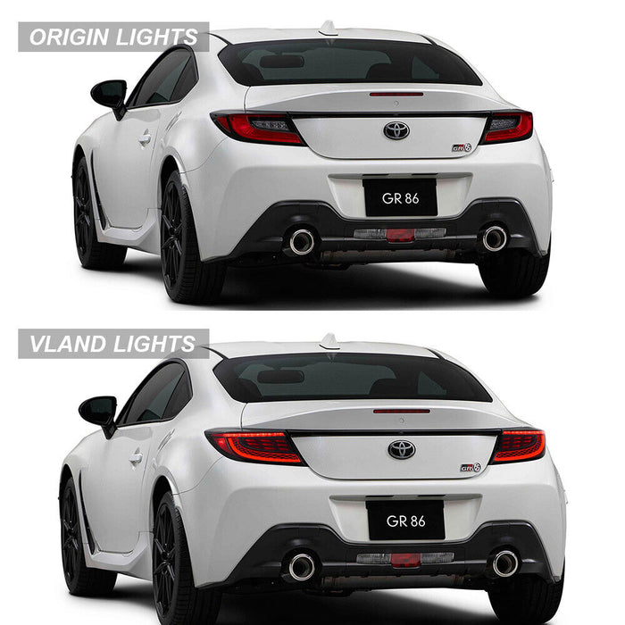 VLAND Full LED Tail Lights for Toyota GR86 Subaru BRZ 2nd Gen ZN8/ZD8 2021-2024