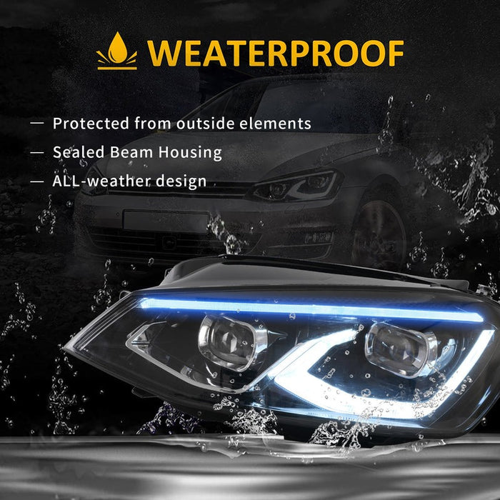 VLAND Full LED Headlights For Volkswagen VW Golf 7 / MK7 2014-2017 (NOT fit for Golf GTI and Golf R models)