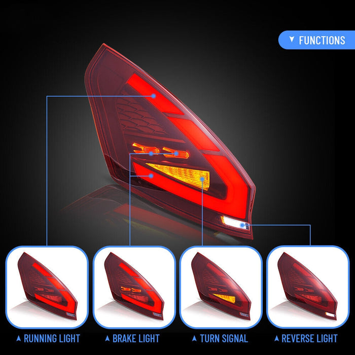 VLAND LED Tail Lights For Ford Fiesta Hatchback 2008-2019 W/Animation