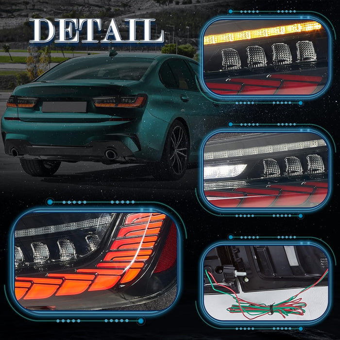 VLAND OLED Tail Lights For BMW 3 Series G20 Sedan 2019-2022 Seventh Generation with Start-up Animation(Fit For North American models)