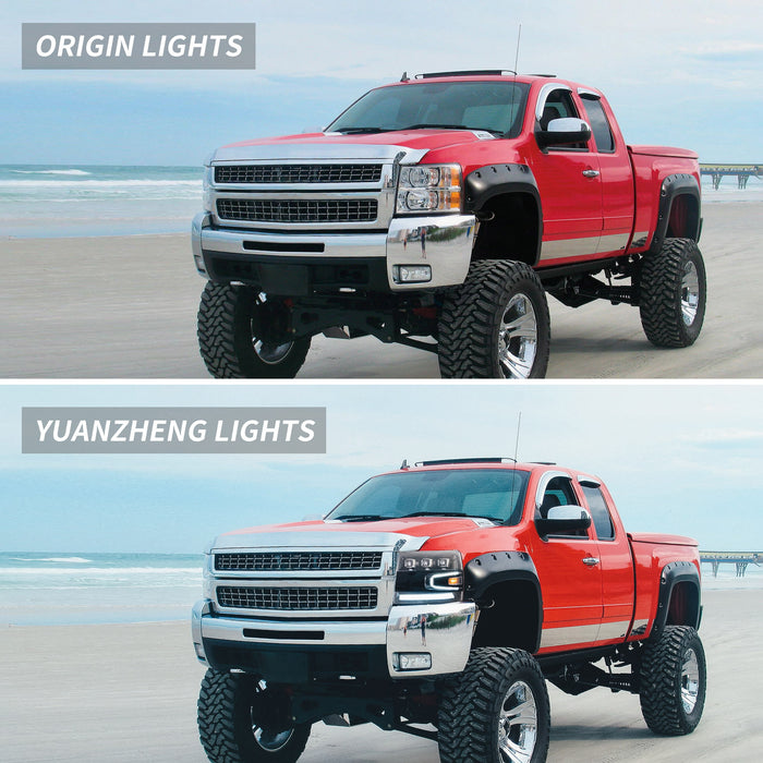 VLAND LED Projector Headlights For Chevrolet Silverado 1500 2500HD 3500HD 2007-2013