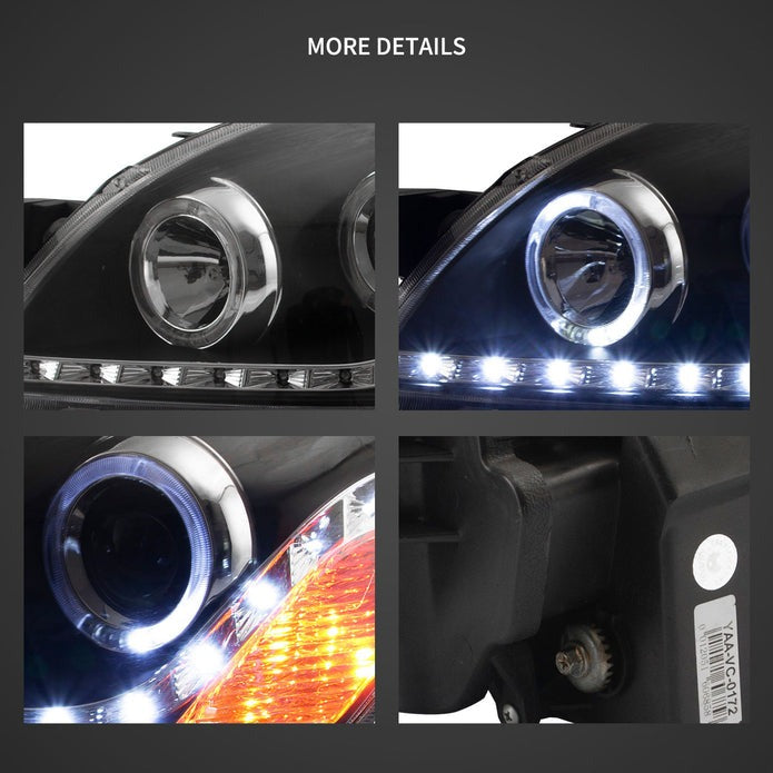 Vland Projector HeadLights For 2007-2012 Toyota Yaris/Vios/Belta Sedan Only 2th Gen (Ncp93) Black