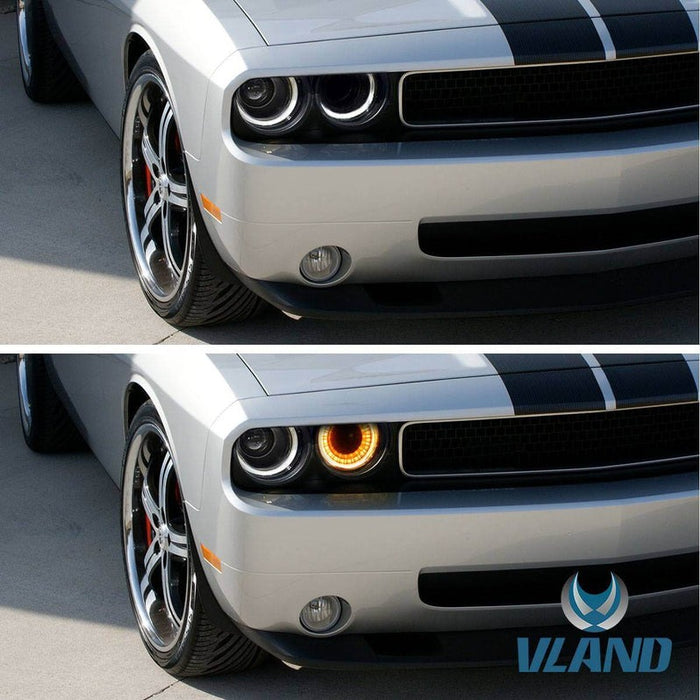 VLAND Dual Beam Projector Headlights For Dodge Challenger 2008-2014