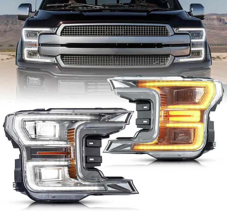 VLAND Full LED Headlights for Ford F150 2017-2020( Not fit 2017-2020 Ford F-150 Raptor)