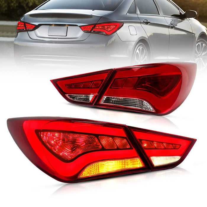 VLAND Full LED Tail Lights For Hyundai Sonata 6th Gen Sedan 2011-2014 ABS, PMMA, GLASS Material