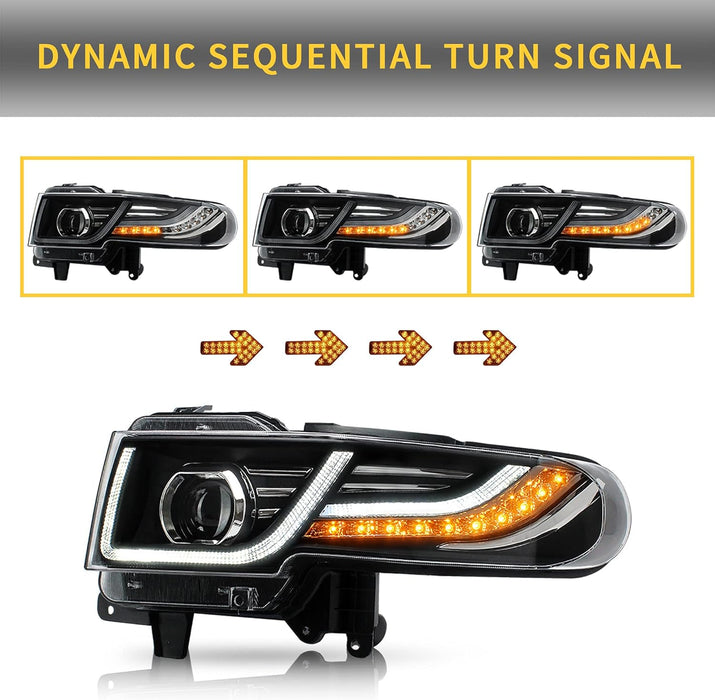 VLAND Projector Headlight With Black Bumper / Grill And Taillights Kit For 2007-2014 Toyota FJ Cruiser