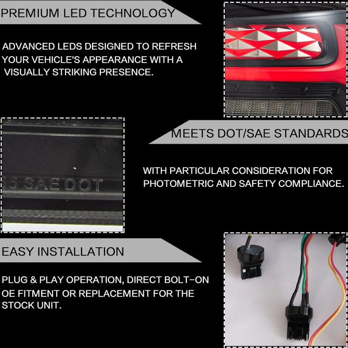 VLAND Full LED Smoked Tail Lights Assembly for Mitsubishi Lancer EVO X 2008-2020 (NOT for Sportbacks/fortis/io)