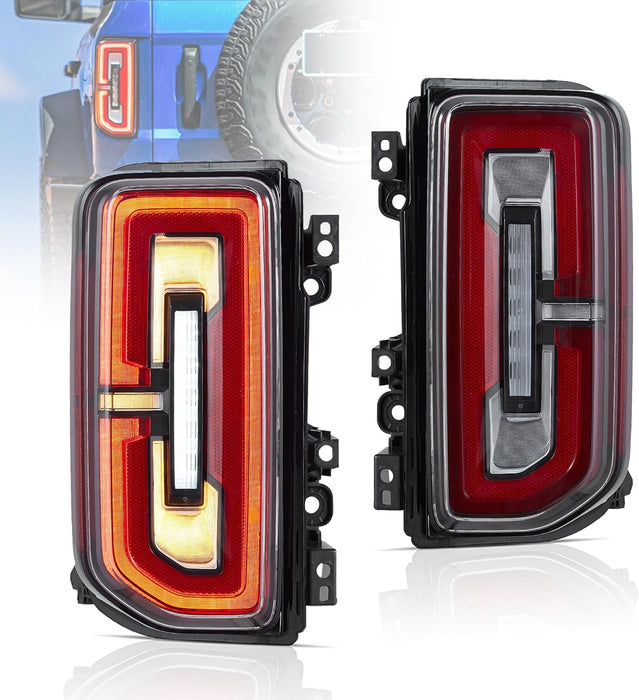 VLAND Led Tail Lights Compatible For Ford Bronco 2021-2023 6th Gen U725 (NOT FIT RAPTOR) With Dynamic Running Light