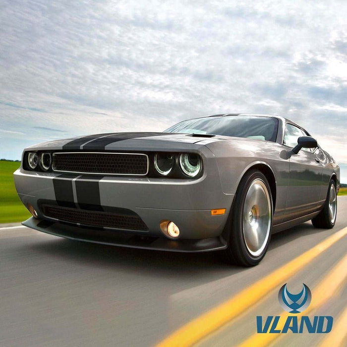 VLAND Dual Beam Projector Headlights For Dodge Challenger 2008-2014