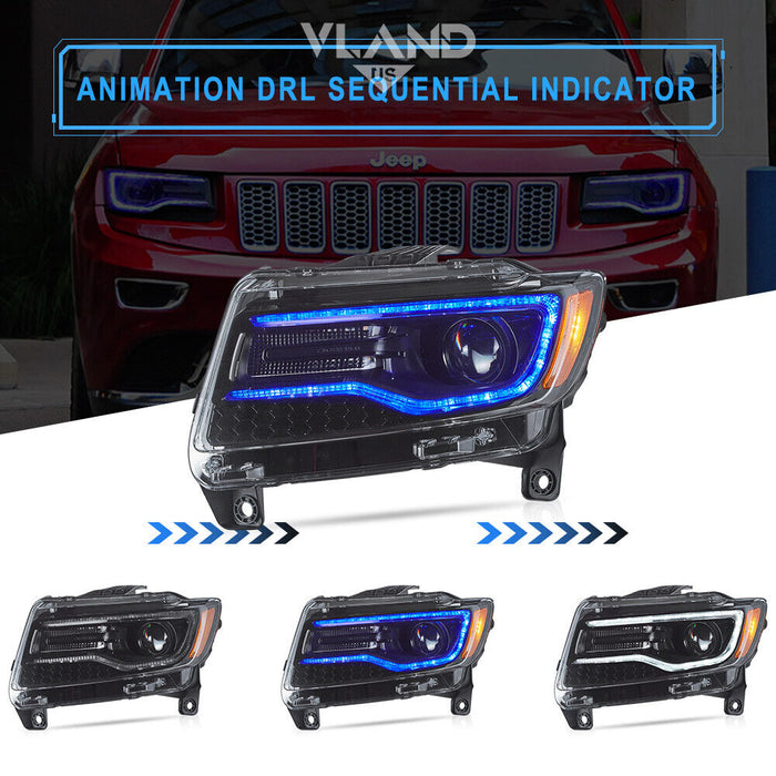 VLAND LED Headlights For 2011-2013 Jeep Grand Cherokee (WK2)