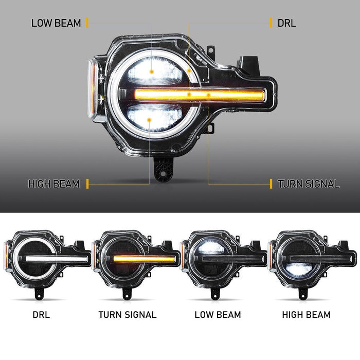 VLAND LED Headlights For 2021-2024 Ford Bronco