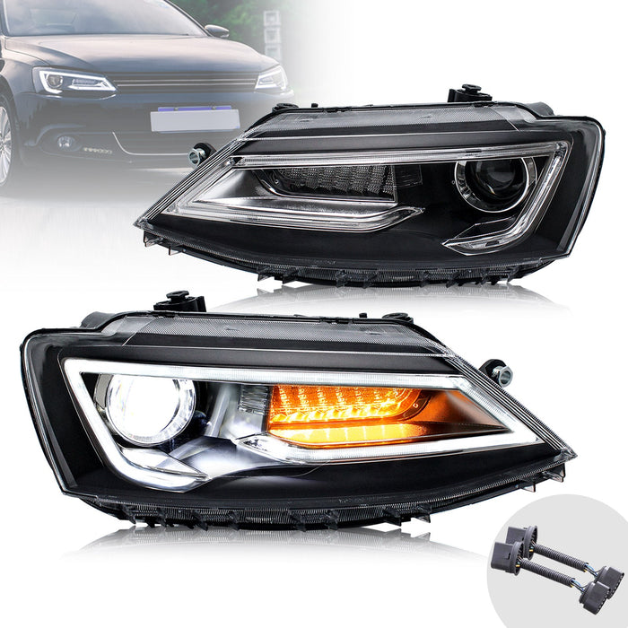 VLAND Dual Beam Headlights Fit for Volkswagen Jetta/Sagitar 2012-2018(NOT FOR GLI)