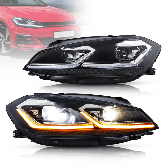 VLAND Full LED Headlights for Volkswagen VW Golf 7.5/ MK7.5 2017-2021