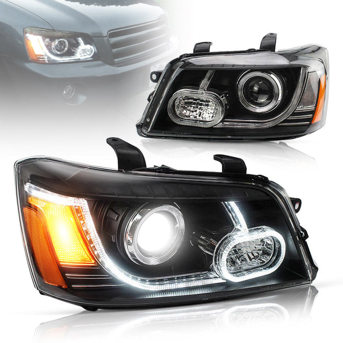 VLAND Projector Headlights for Toyota Highlander 2001-2007 1st Gen XU20 (Fit For US Models)