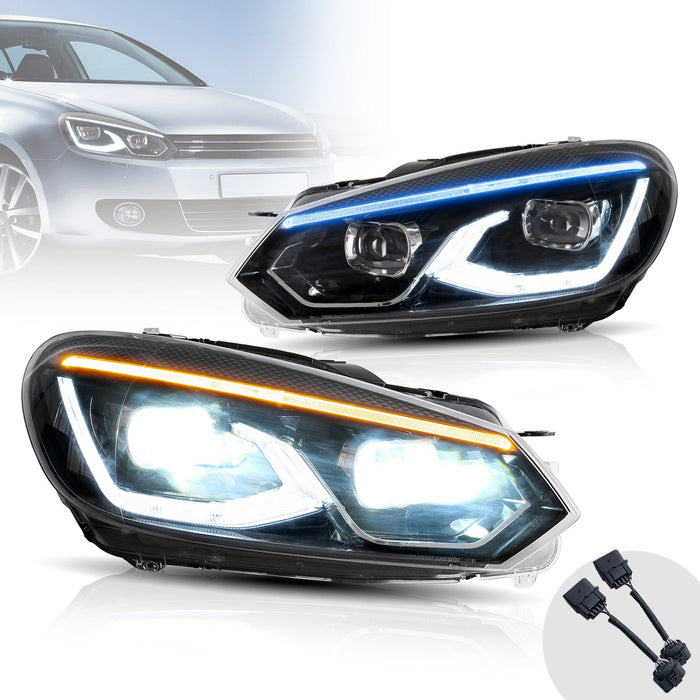 VLAND LED Headlights For Volkswagen Golf Mk6 2009-2014 Halogen Models