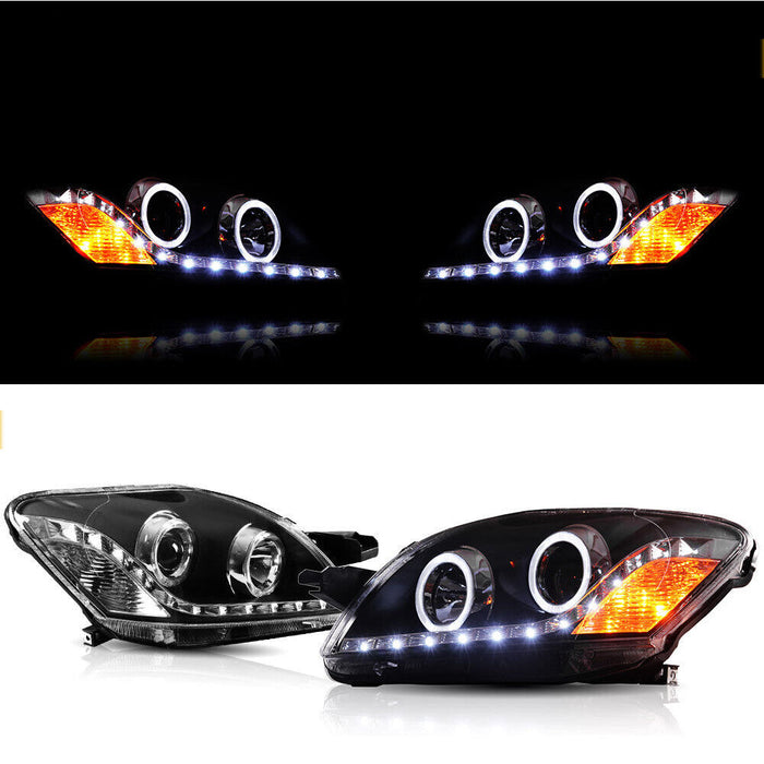 Vland Projector HeadLights For 2007-2012 Toyota Yaris/Vios/Belta Sedan Only 2th Gen (Ncp93) Black