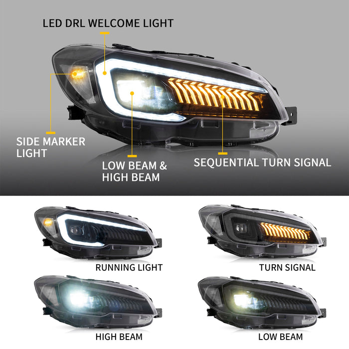 VLAND LED Projector Headlights For Subaru WRX STI 2015-2021 ( Not Fit A 18-21 WRX Models with AFS/SRH)