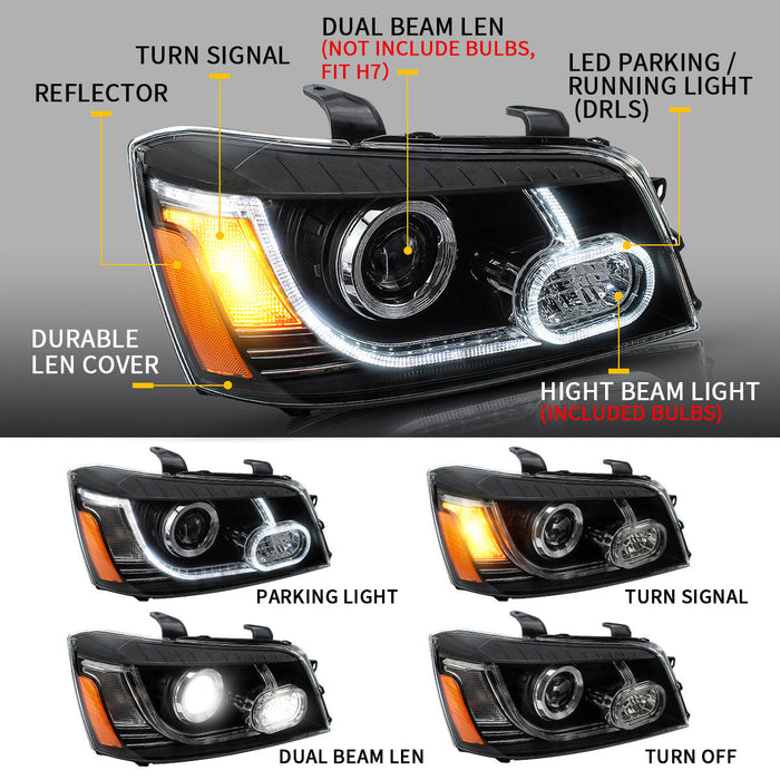 VLAND Projector Headlights for Toyota Highlander 2001-2007 1st Gen XU20 (Fit For US Models)