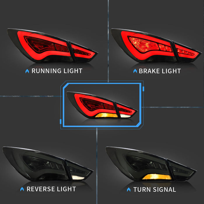 VLAND Full LED Tail Lights For Hyundai Sonata 6th Gen Sedan 2011-2014 ABS, PMMA, GLASS Material